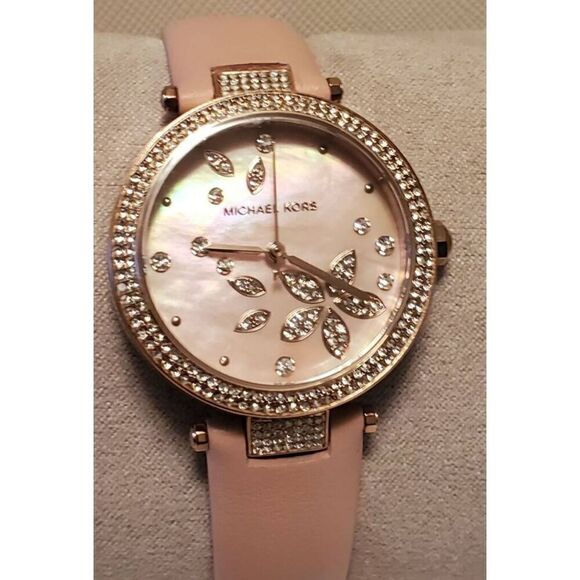 Michael Kors Parker Three Hand Blush Leather Watch MK 6808 - Picture 3 of 5